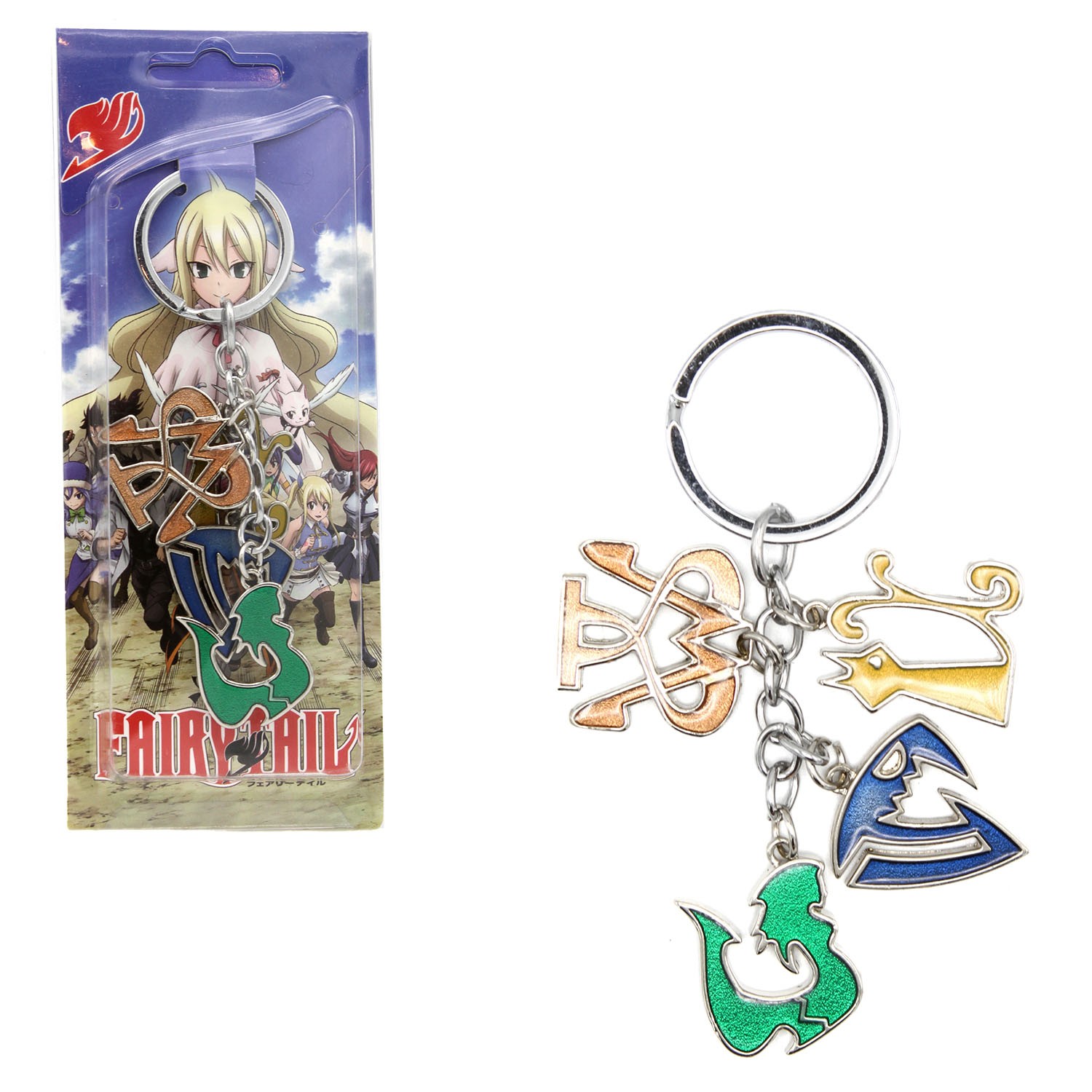 TEAMS Fairy Tail 1 in. 4 Pcs. Key Chain Set (Anime KeyChain Charm)