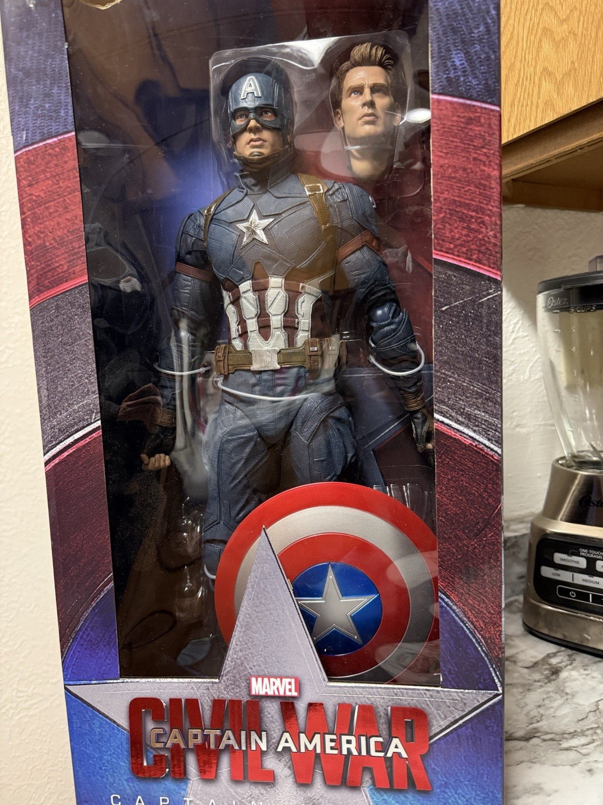 1/4 NECA Captain America Civil War Chris Evans Rare NIB