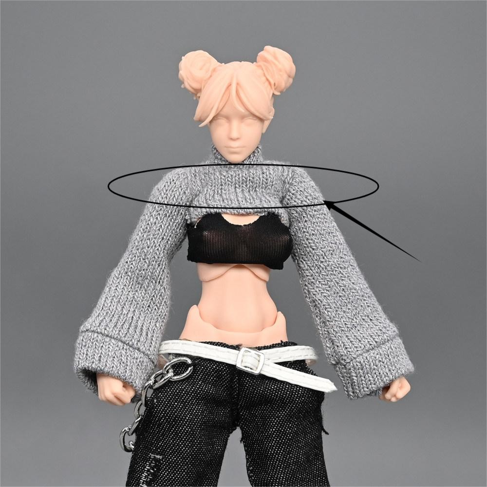 1/12 Scale Sexy Crop Top Baggy Casual Jeans Model For 6&Prime; Romankey Action Figures