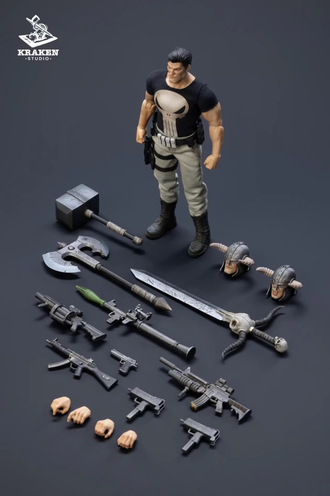 Kraken Studio Crime Buster The Punisher Deluxe Version 1/12 Action Figure Stock