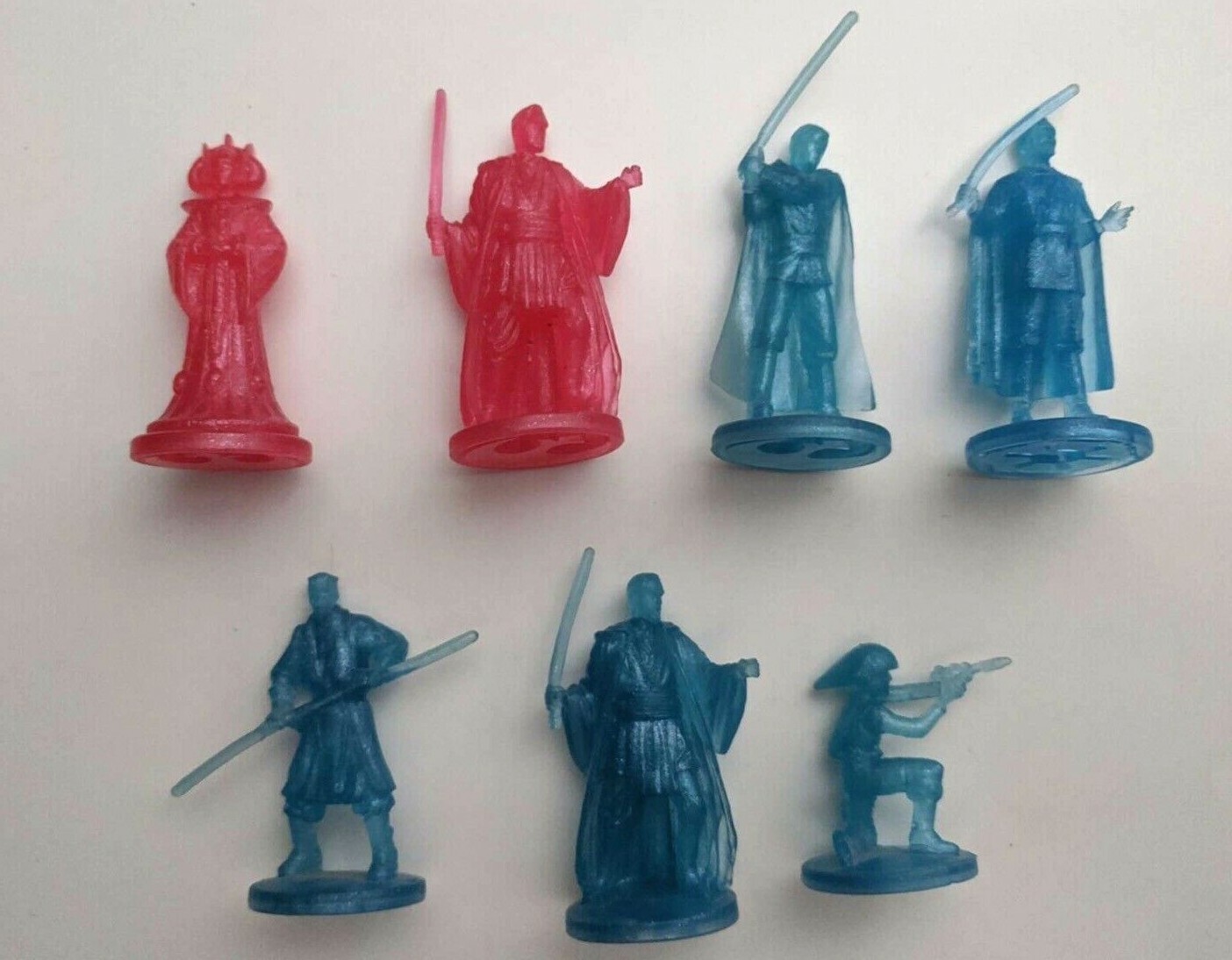 Lot of 7 Star Wars Transparent Blue Red Chess Games Figures