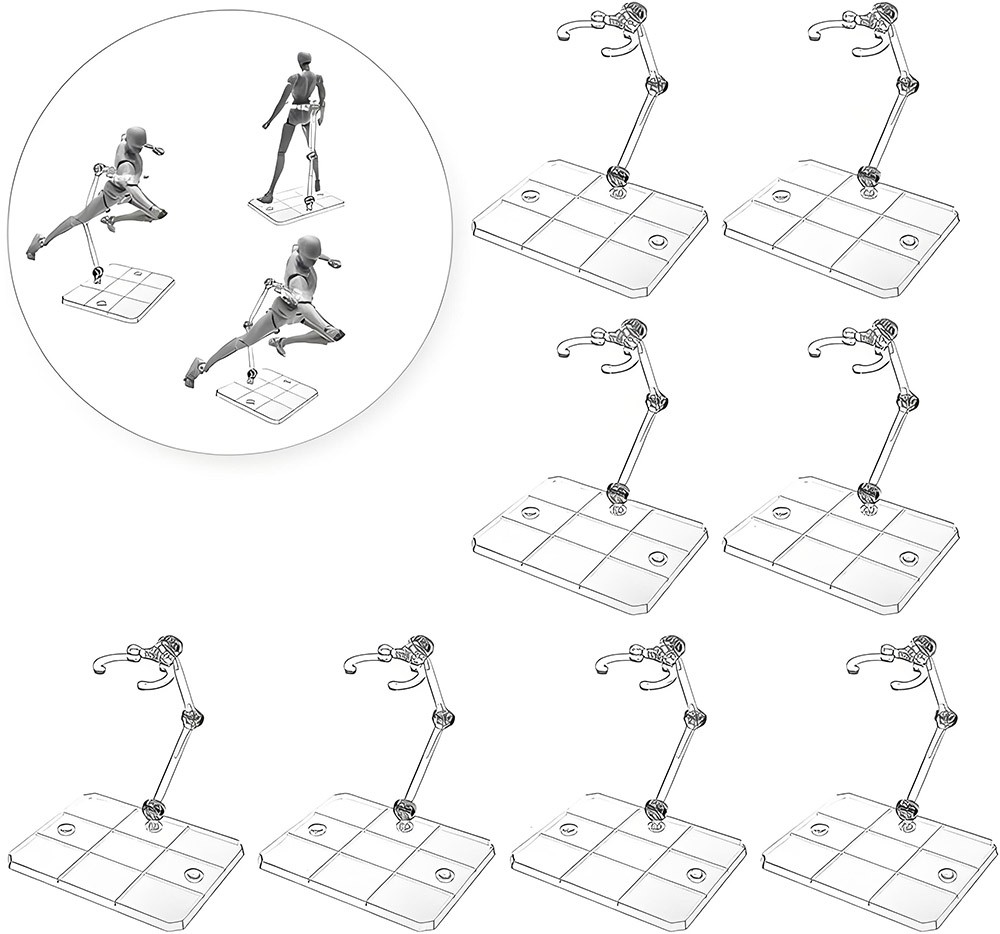 1/4/5pcs Action Figure Display Base Holder Doll Model Support Stand Adjustable
