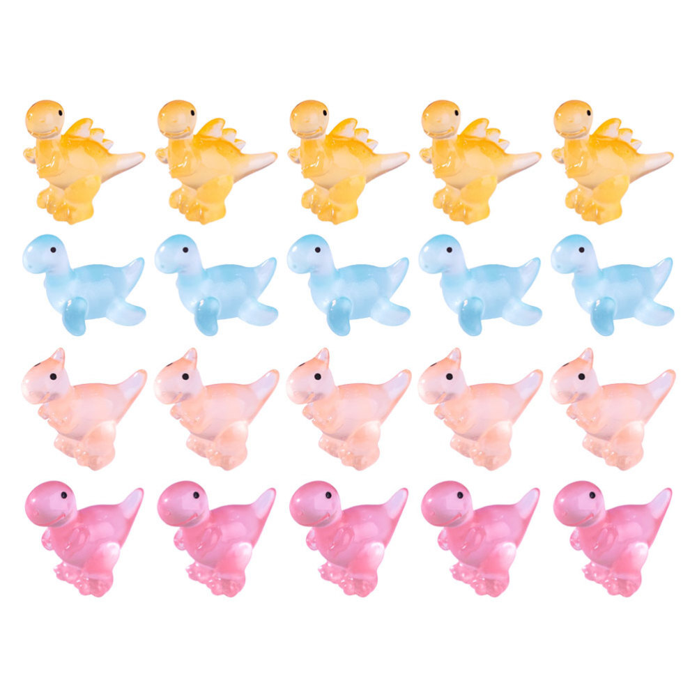 20pcs Glowing Miniature Dinosaur Figurine Micro Landscape Dinosaur Miniature