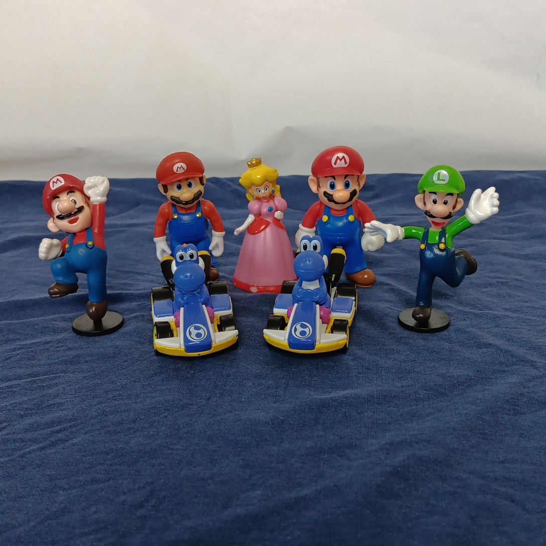 Mario Bros Mixed Lot Figures Yoshi Race Go Cart Peach Nintendo Jaks Loose Toys