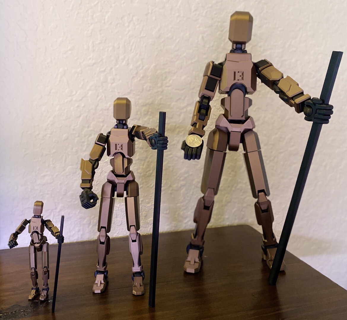 Dummy 13 COPPER BROWN Posable Action Figure Articulated Mannequin – Set Of 3