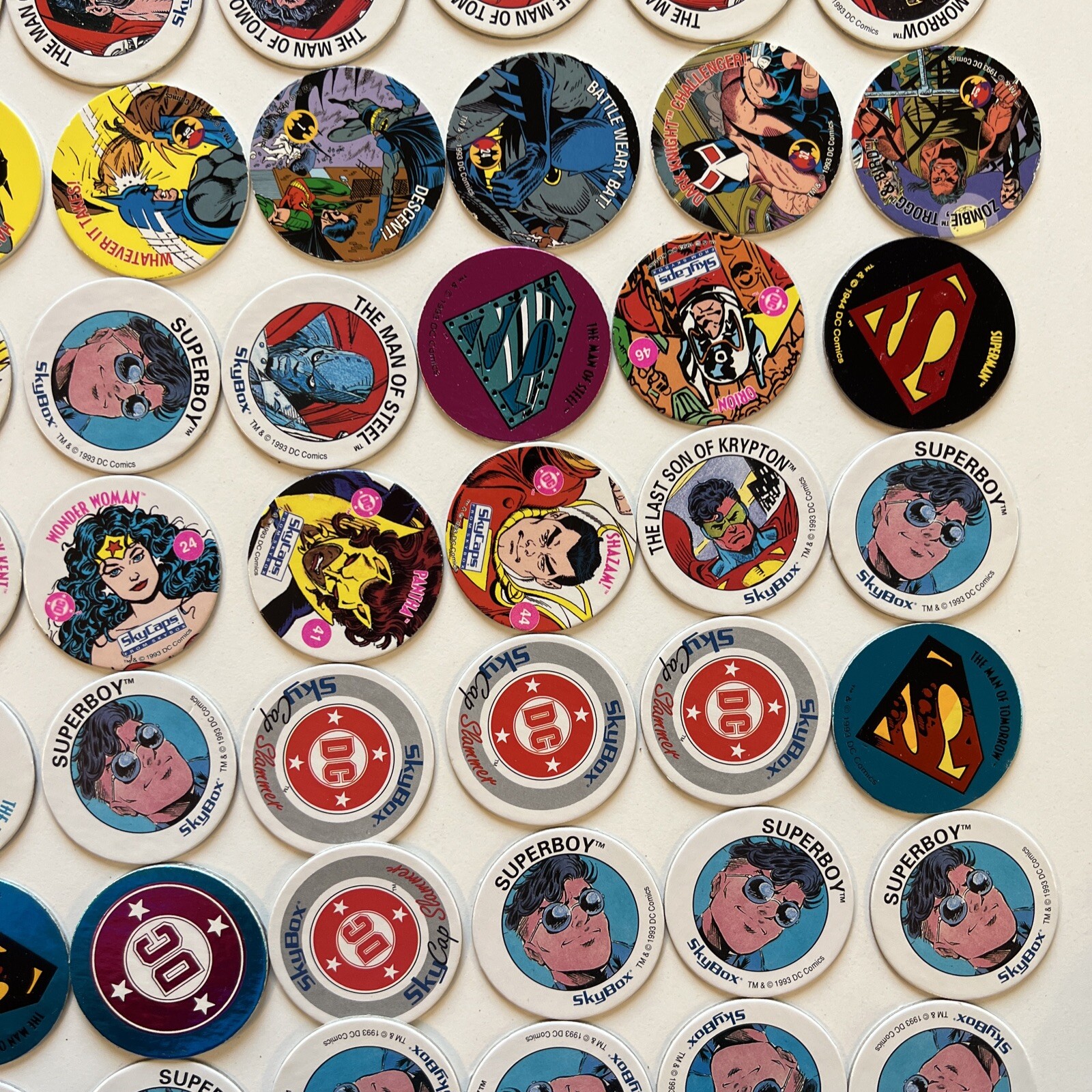 HUGE DC Comics POGS Milk Caps Lot Superman Batman Shazam Green Lantern Joker