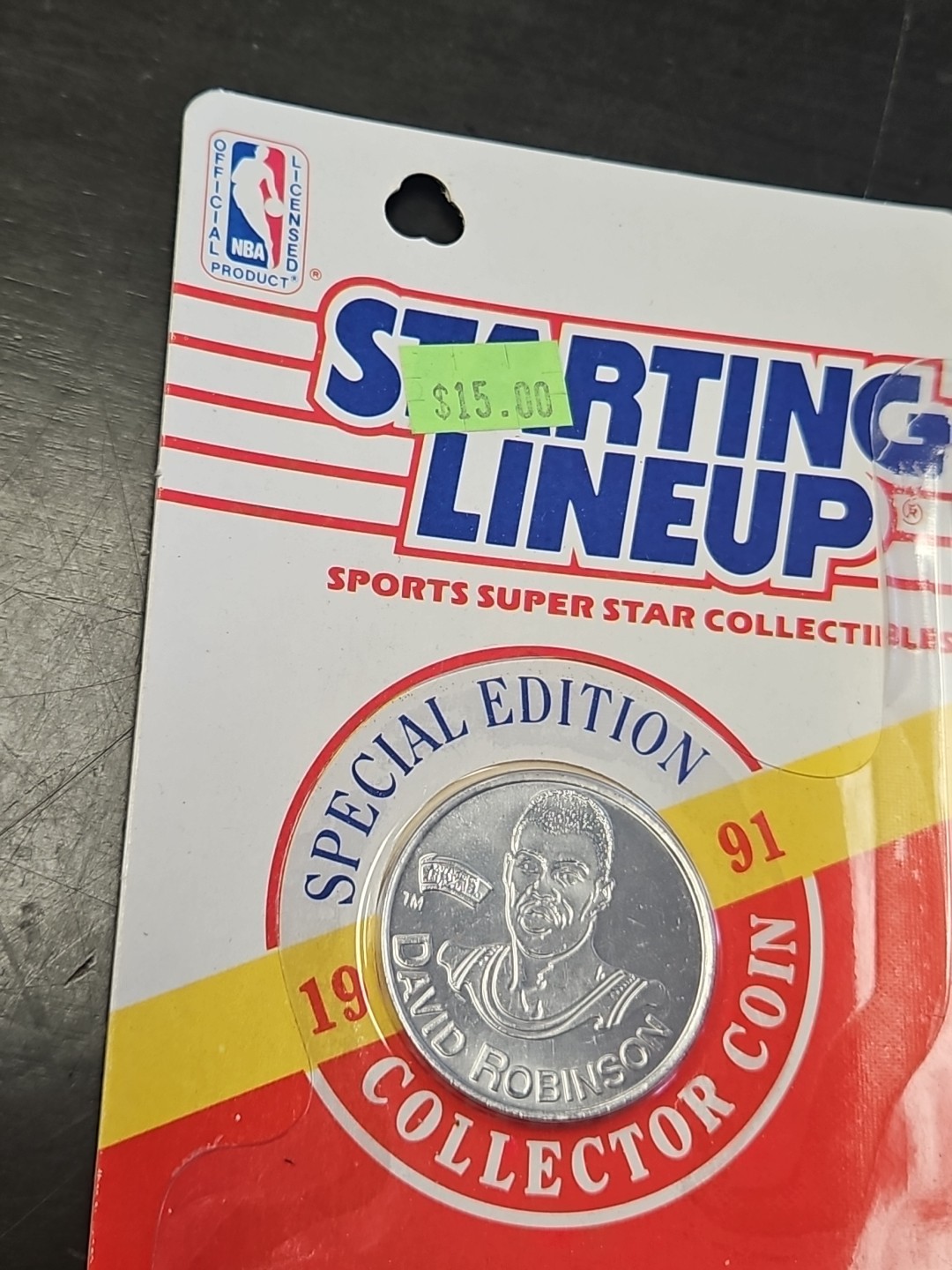 1991 David Robinson SIGNED NBA Starting Lineup San Antonio Spurs w/Card JSA COA