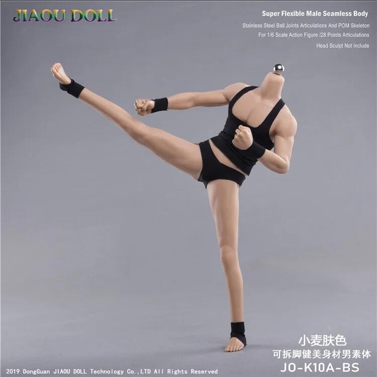 JIAOU DOLL JOK-10A-BS 1/6 Muscular Male Seamless Body Suntan 12 » Figure Model