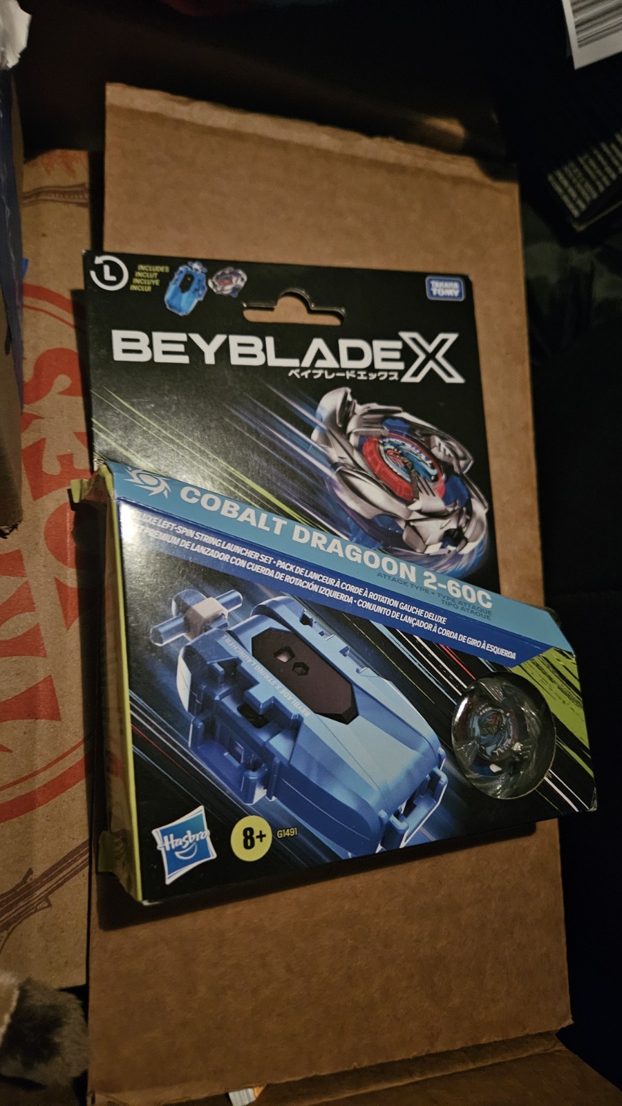 Beyblade X Cobalt Dragoon 2-60C Left Spin Deluxe Starter Hasbro Metal Spin Top