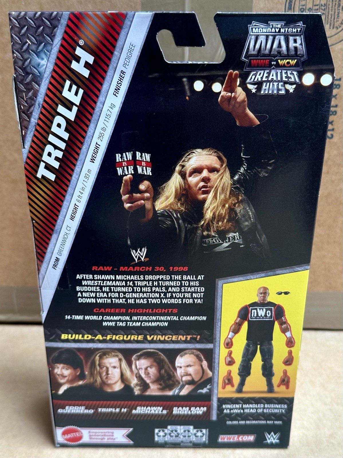 WWE Elite Monday Night Wars Complete Set of 4, (Greatest Hits) w/ Vincent BAF