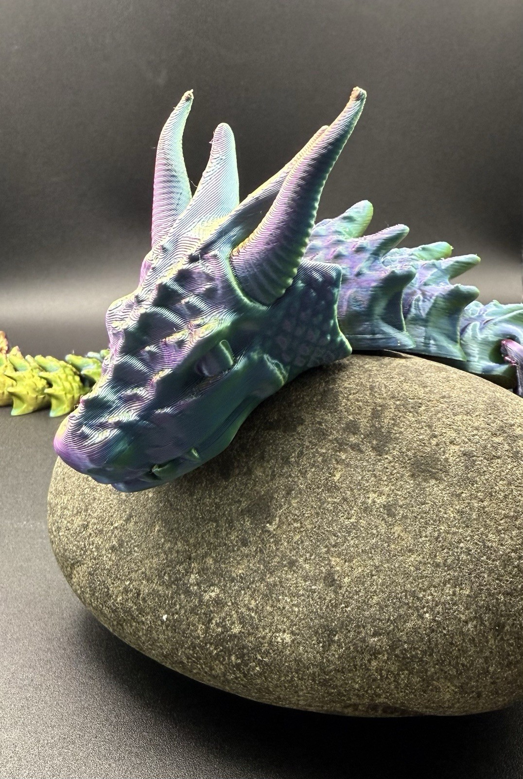 3D Printed Long Articulated Dragon Triple Silk Large 20 Inches 3 Color Shifting