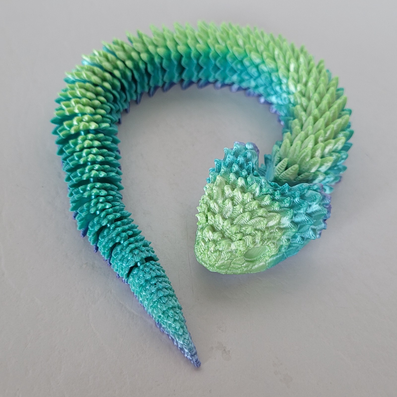 3D Printed Viper Snake Articulated Snake Flexible Fidget Toy Mini 10 Inches