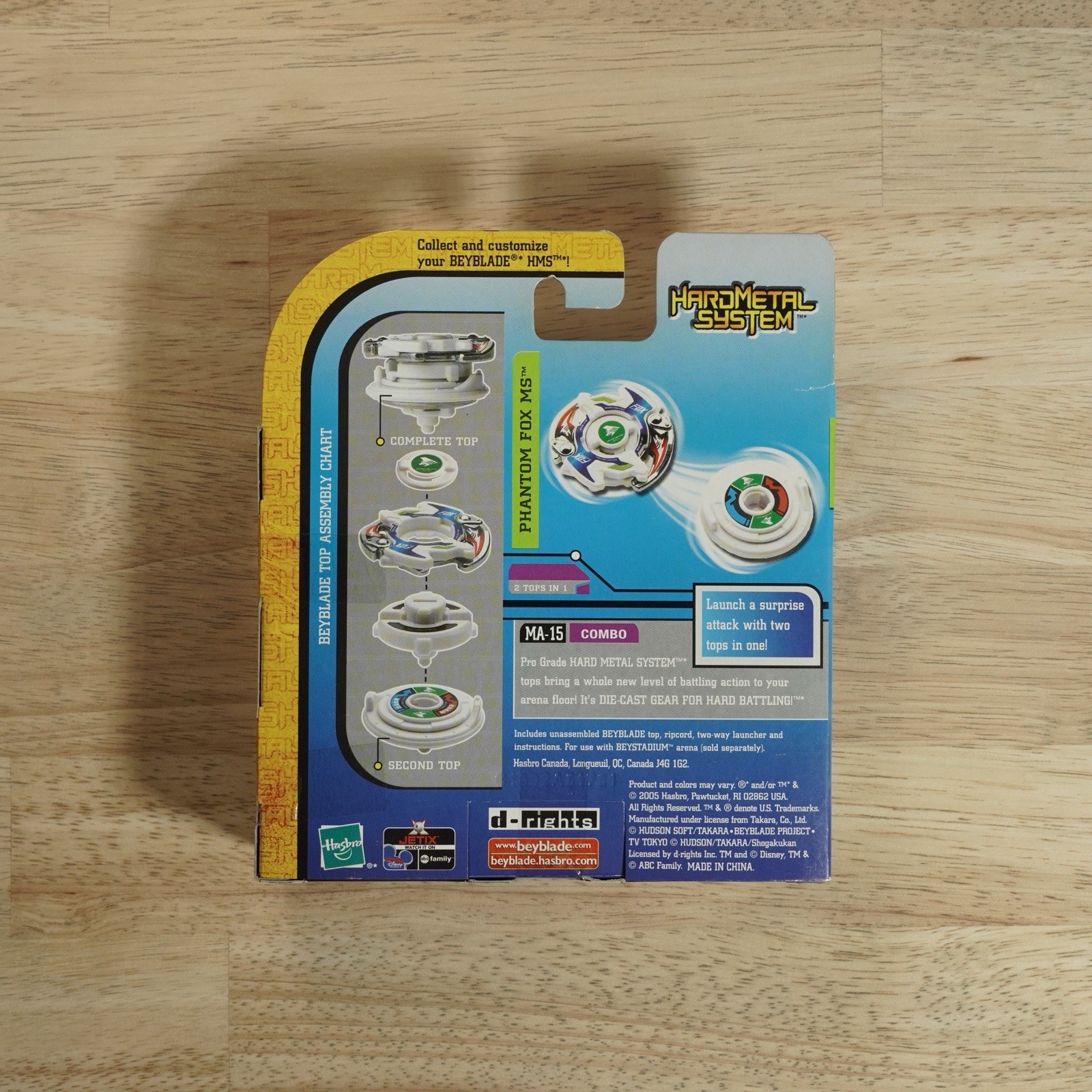 EXTREMELY RARE – 2005 Hasbro Beyblade HMS Hard Metal System MA-15 Phantom Fox MS