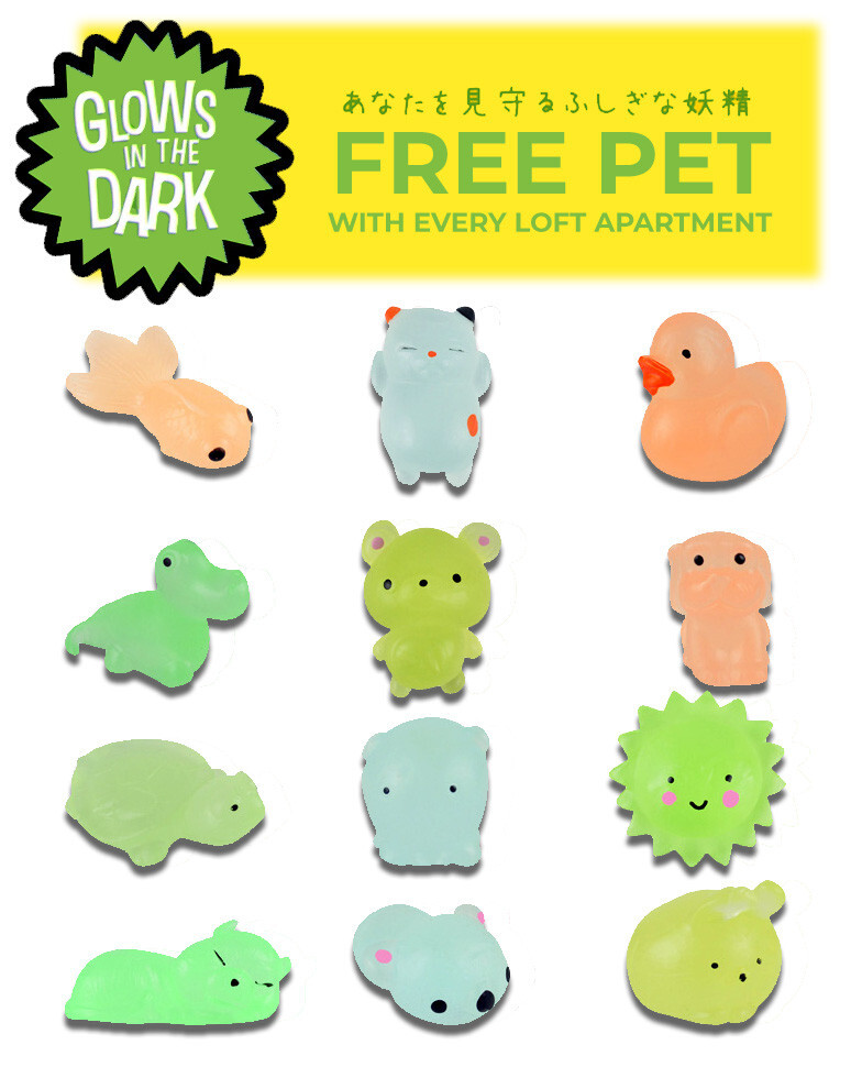 Smiski House Glow in the Dark Display | Mini Figure Room Shelf | Bonus Glow Pet
