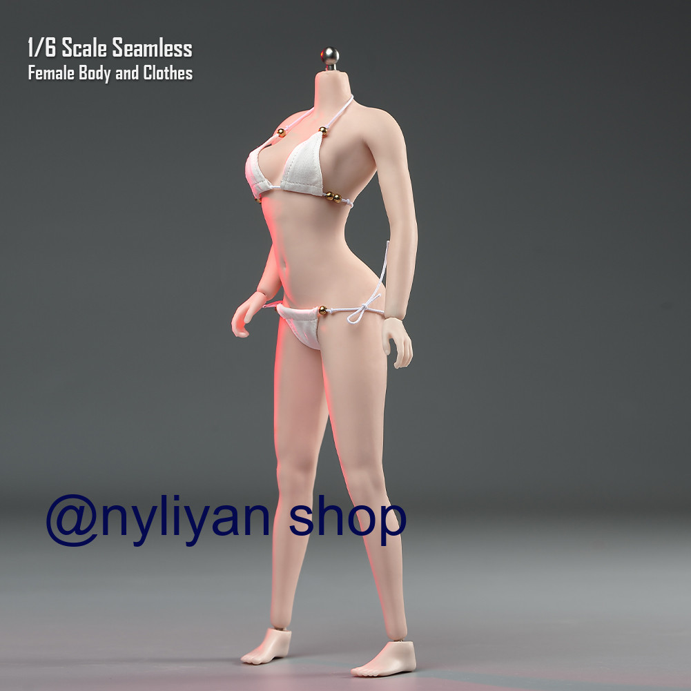 1/6 Female Suntan Skin Large Bust Breast seamless Body+White Bikini F 12 »Figure
