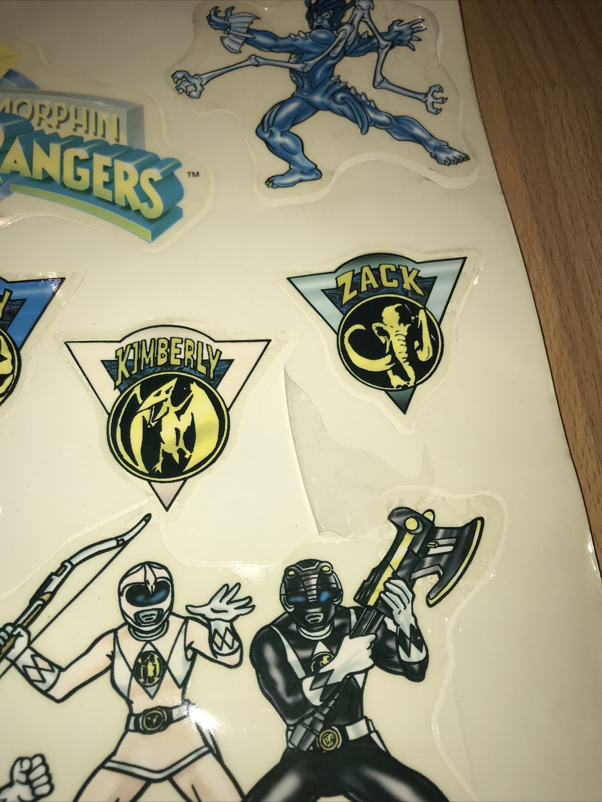 VTG POWER RANGERS REUSABLE WINDOW DECORATIONS STATIC CLING 1994 SABAN