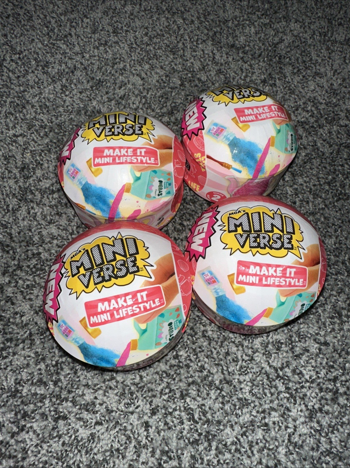 New MGA Mini Verse – Make It Mini Lifestyle – Home – Series 2 Lot Of 4 Balls