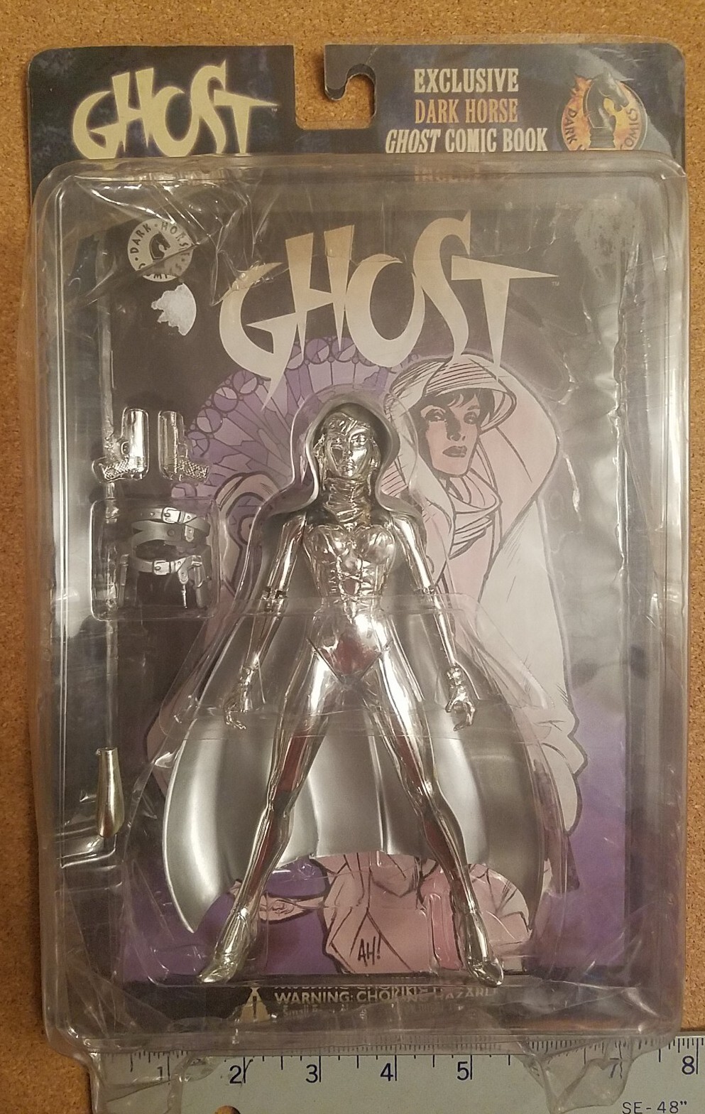 Dark Horse Comics Ghost Action Figure Chrome Version 1998 with Comic Book NIB