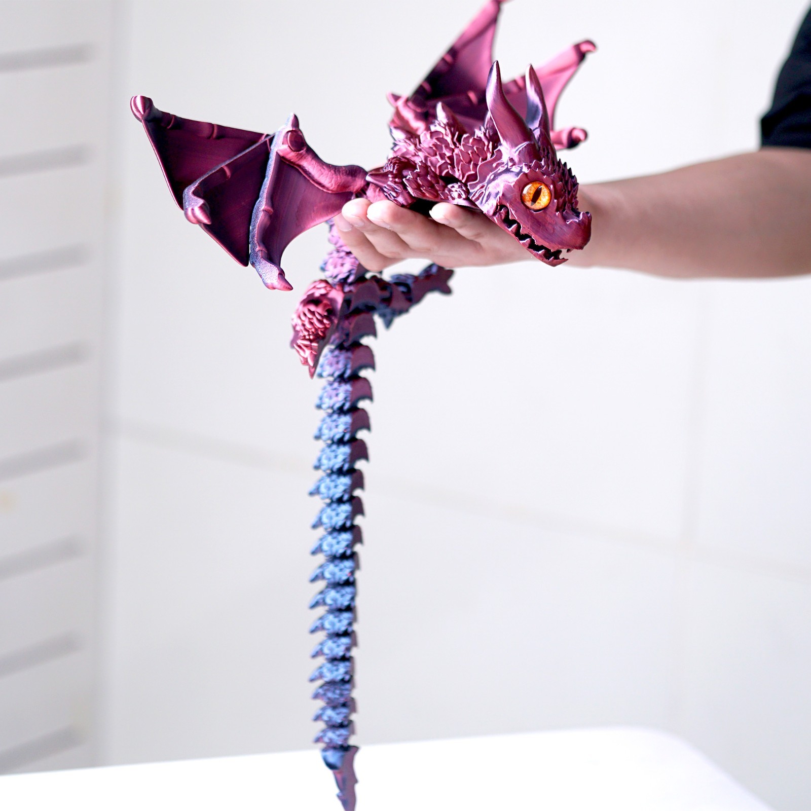 22inch 3D Printed Flying Dragon Model,Articulated Animals figure,Toys Home Decor