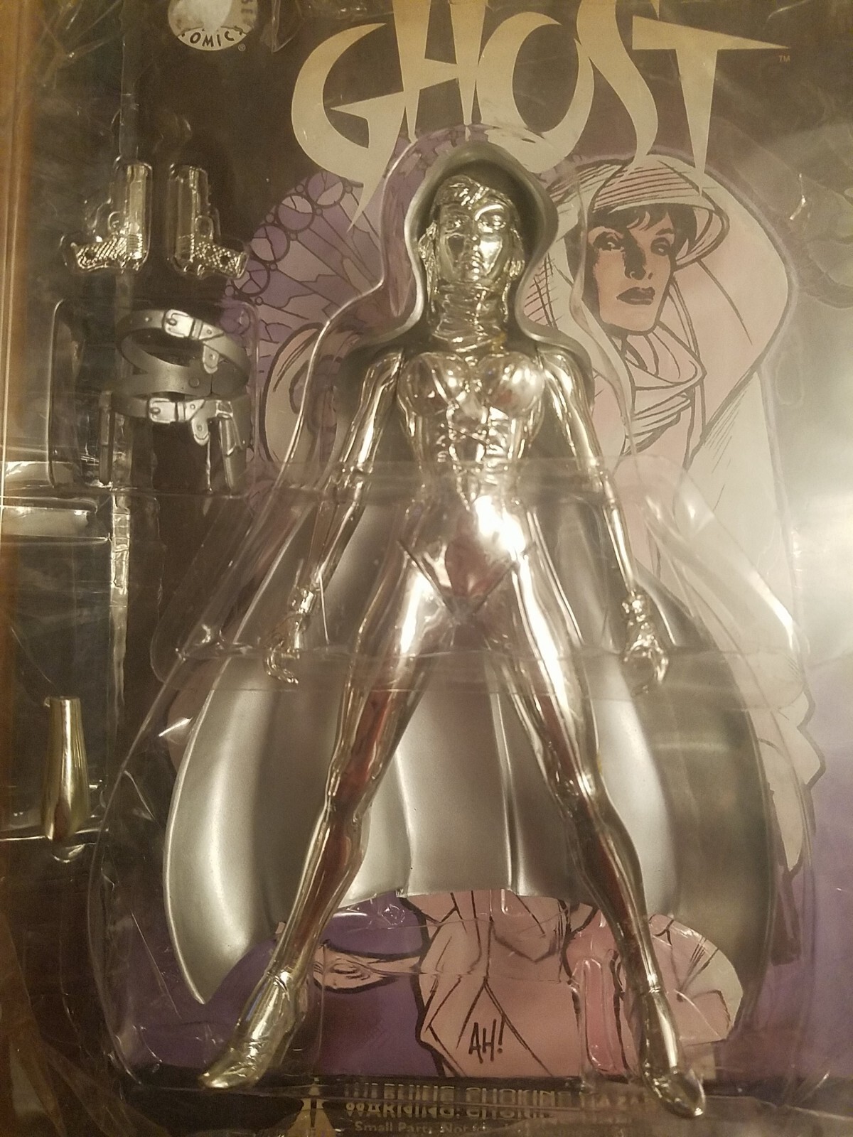 Dark Horse Comics Ghost Action Figure Chrome Version 1998 with Comic Book NIB