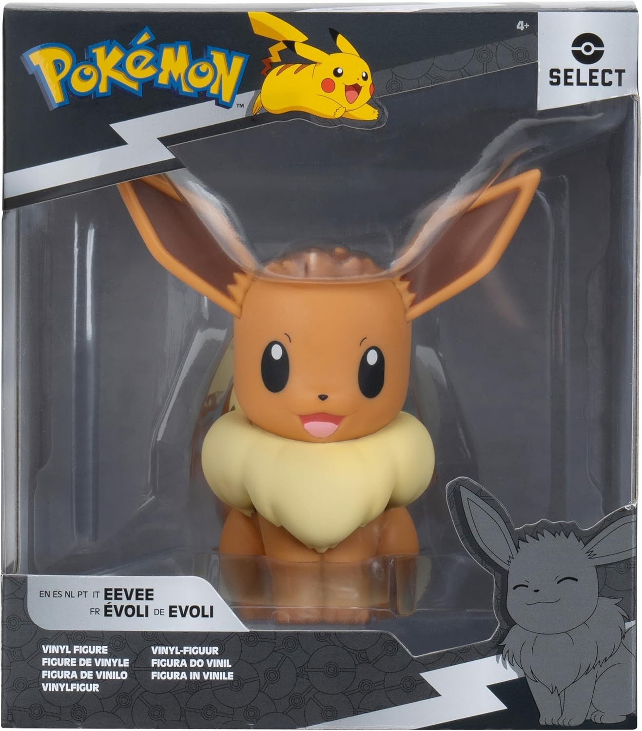 EEVEE Vinyl Figure Jazwares PKW4427 Pokemon Select Series 2 4in Tall 4&Prime; NIB