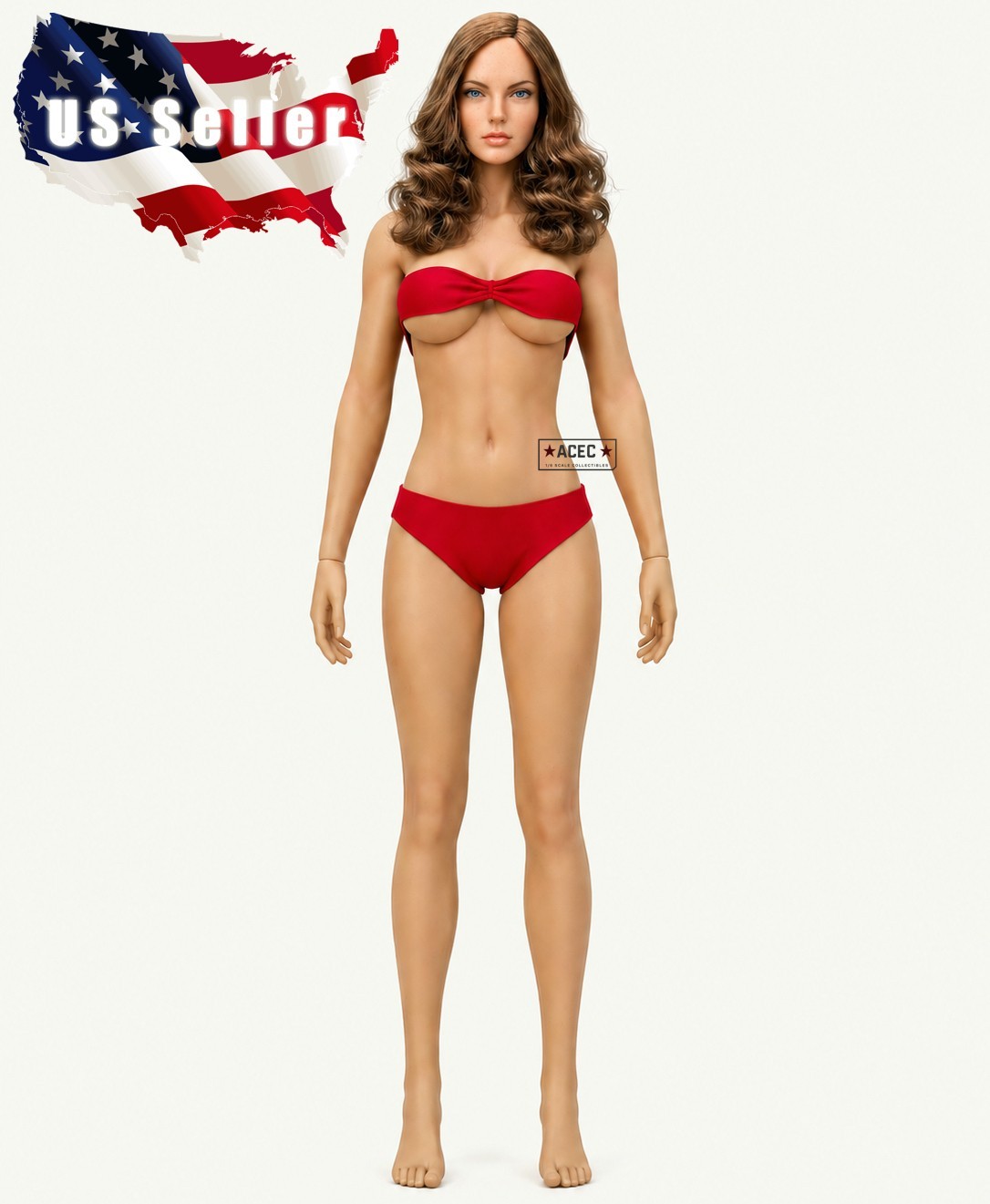 Custom PHICEN 1/6 scale Brown Hair Suntan Female L Bust Seamless Figure Full Set