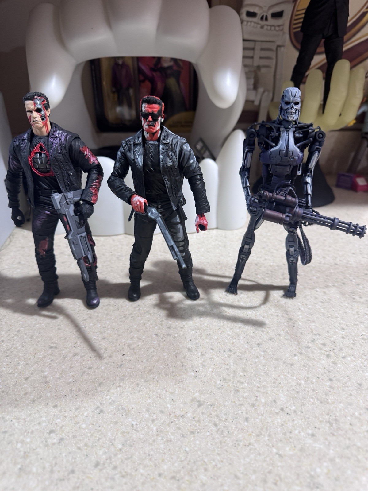 NECA T-800 Terminator 2 Classic 8-Bit Video Game 7&Prime; Figure LOT OF 3 US SELLER
