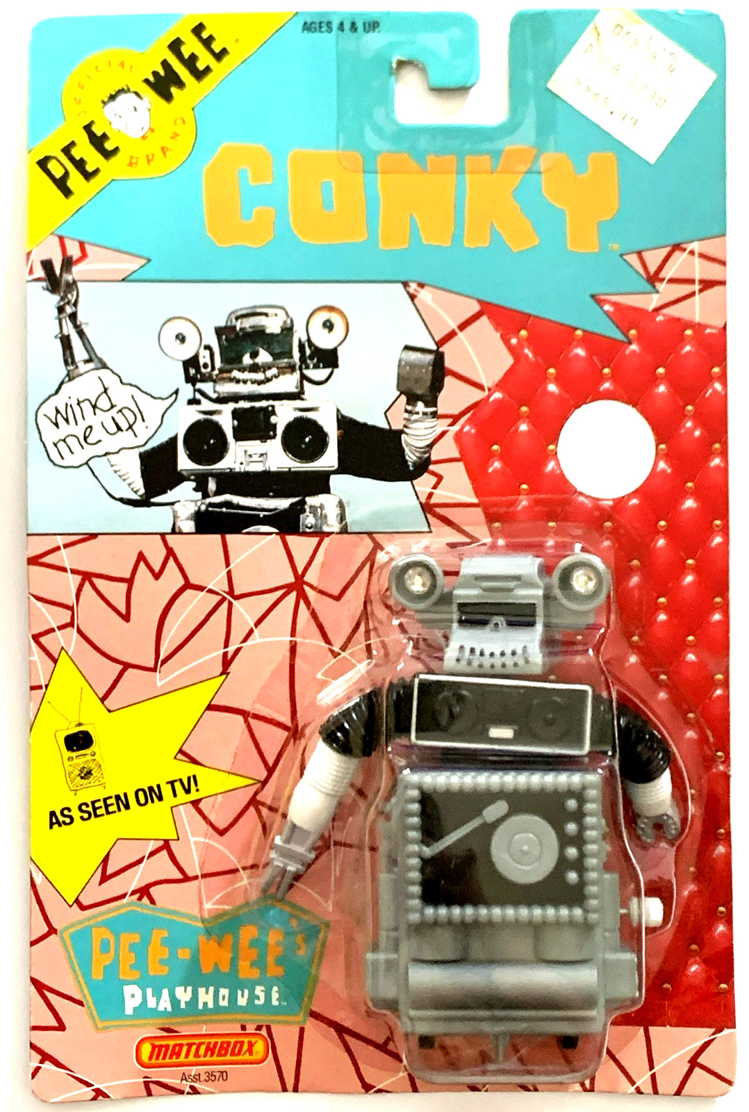 1988 Pee-Wee Herman Playhouse « CONKY » Figure Wind-Up 6&Prime; Matchbox Sealed READ