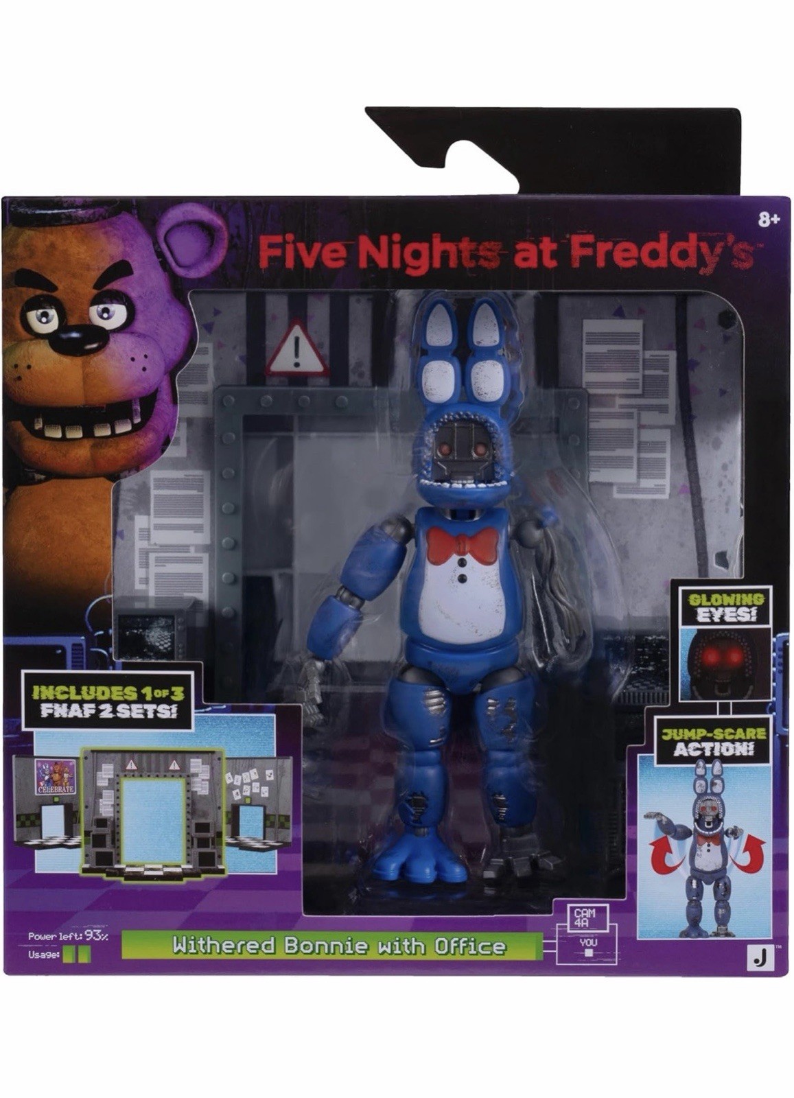 Five Nights at Freddys Withered Bonnie Office Set Jumpscare GITD Wave 2 In Hand