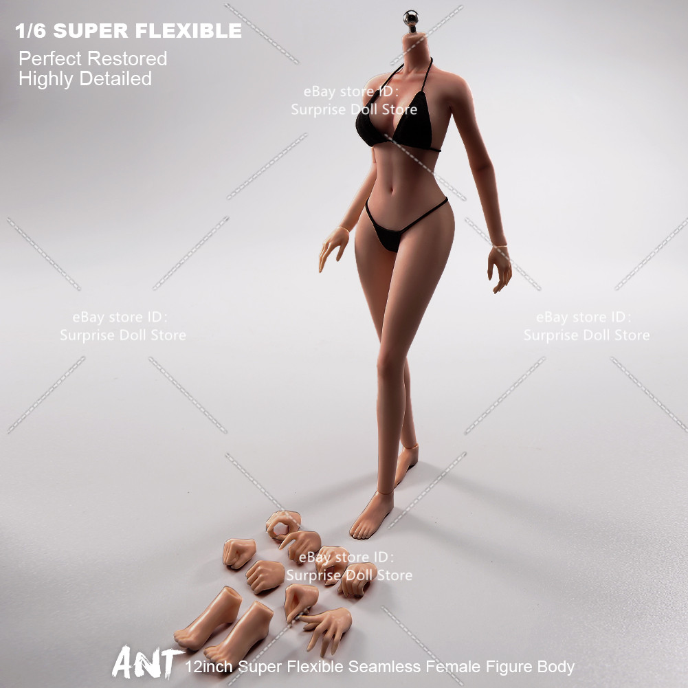 1:6 Copper Suntan Flexible Female Seamless Makeup Body Mid Breast For 12&Prime; Figure