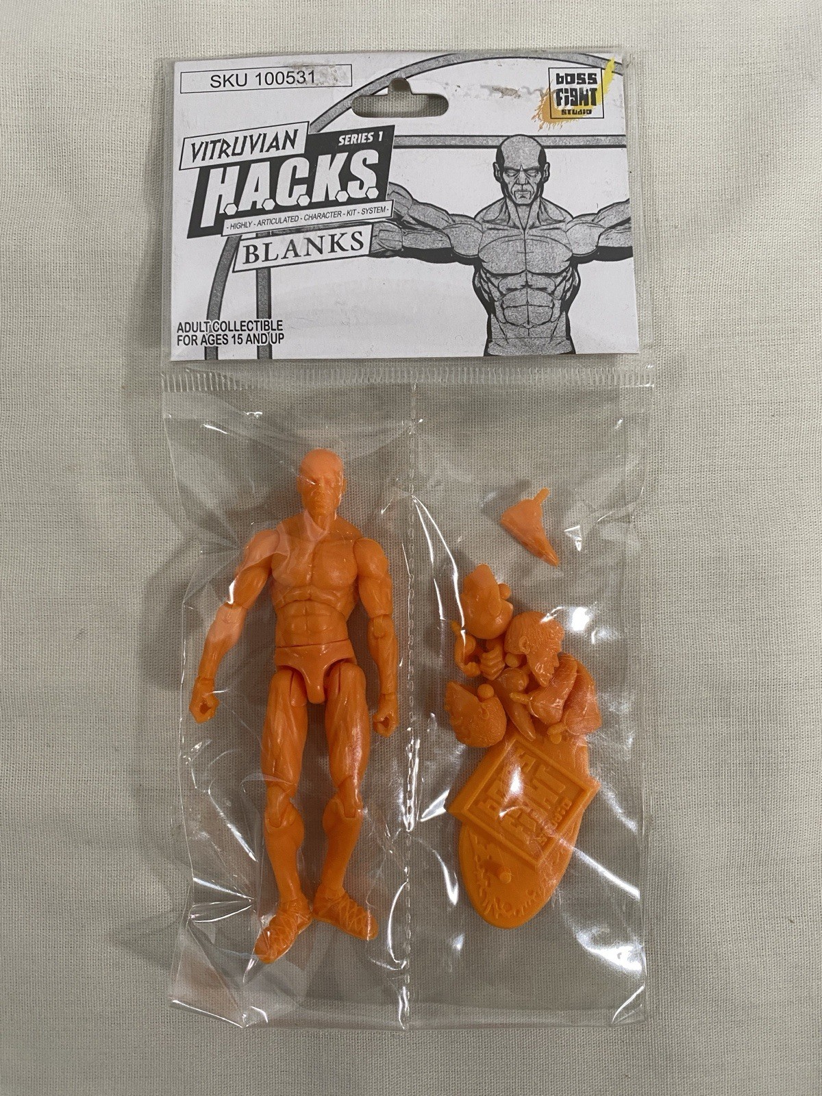 Vitruvian H.a.c.k.s. 1:18 Blank Sunset Orange Male Figure Hacks Boss Fight