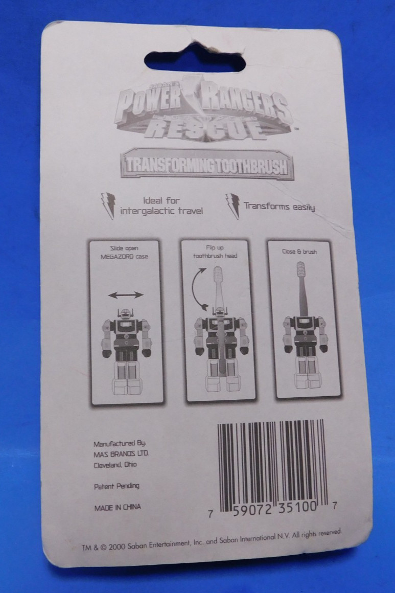 ! POWER RANGERS TRANSFORMING TOOTHBRUSH MEGAZORD NIP LOOK !
