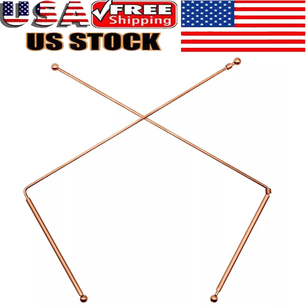 2x 99.9% Copper Dowsing rods Pure Copper Divining Rods Ghost Hunting NEW