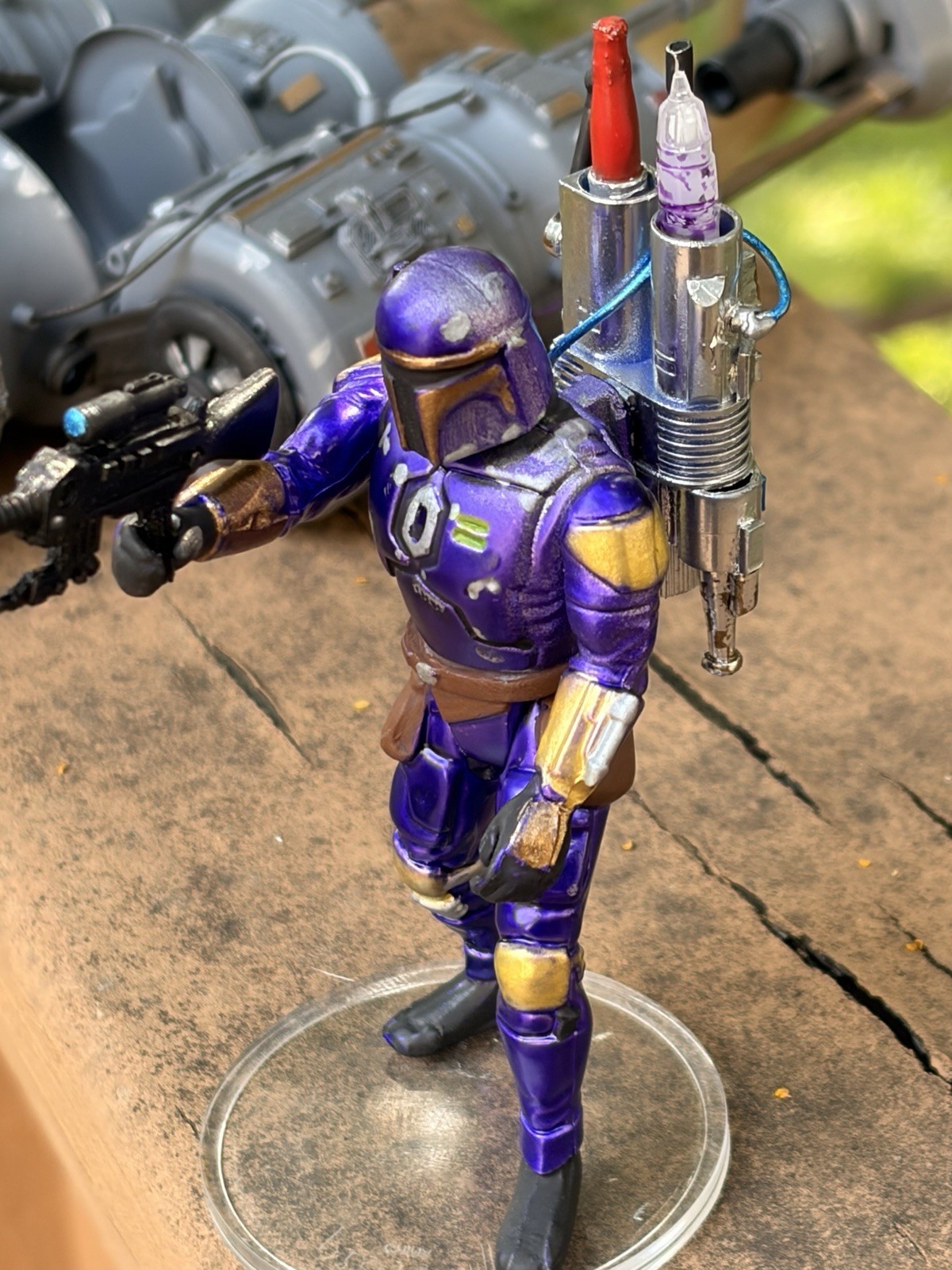 Custom Mandalorian 3.75 Inch With Kenner Style Mini-rig Yy-wing