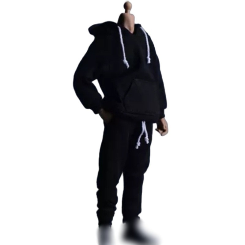 USA 1/12 Black Hoodie Pants Trousers Clothes For 6&Prime; Male TBL Action Figure Body