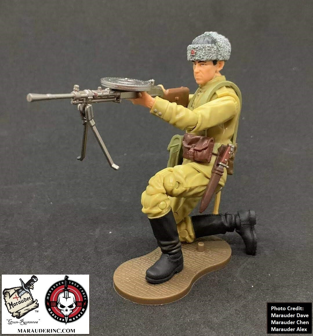 WWII – RUSSIAN DPW MACHINE GUNNER- Marauder 1:18 Scale 4&Prime; GI Joe Type Figure