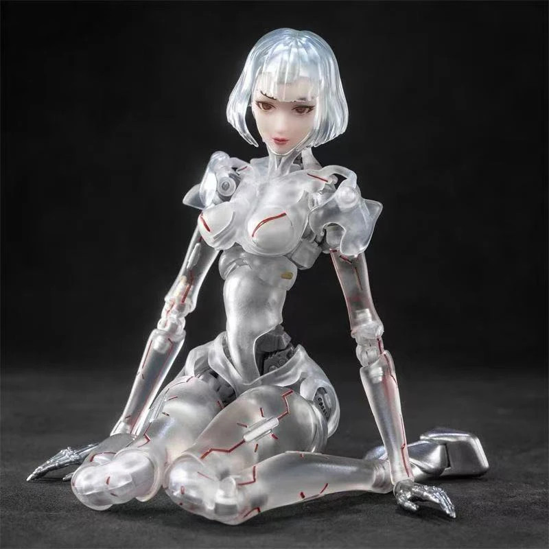18cm Bone Workshop 1/12 AI Agent Lady Transparent Mech Action Figure