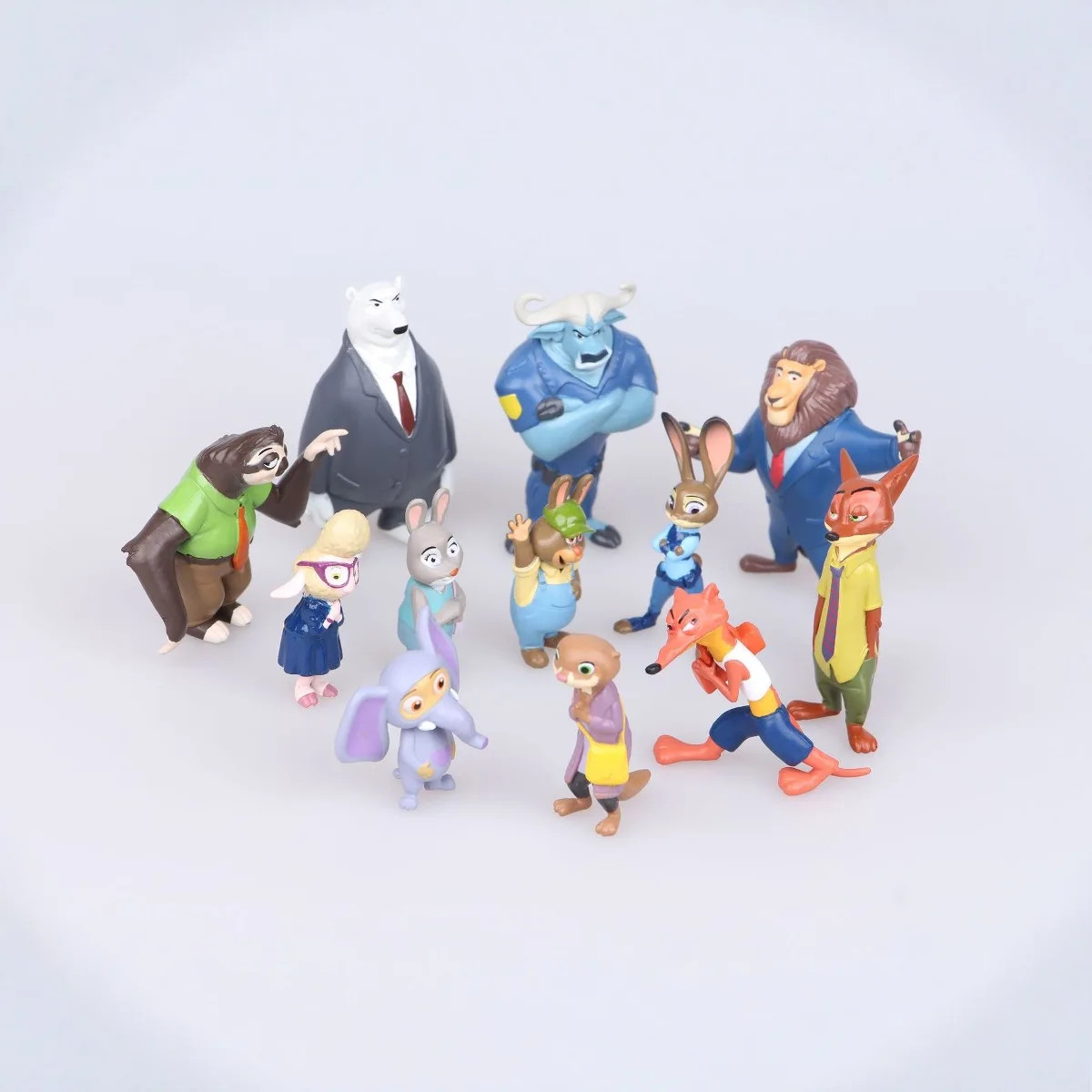 12 pcs set Zootopia Animals Action Figure 4-8 cm Kids Toys Gift Collection Cake
