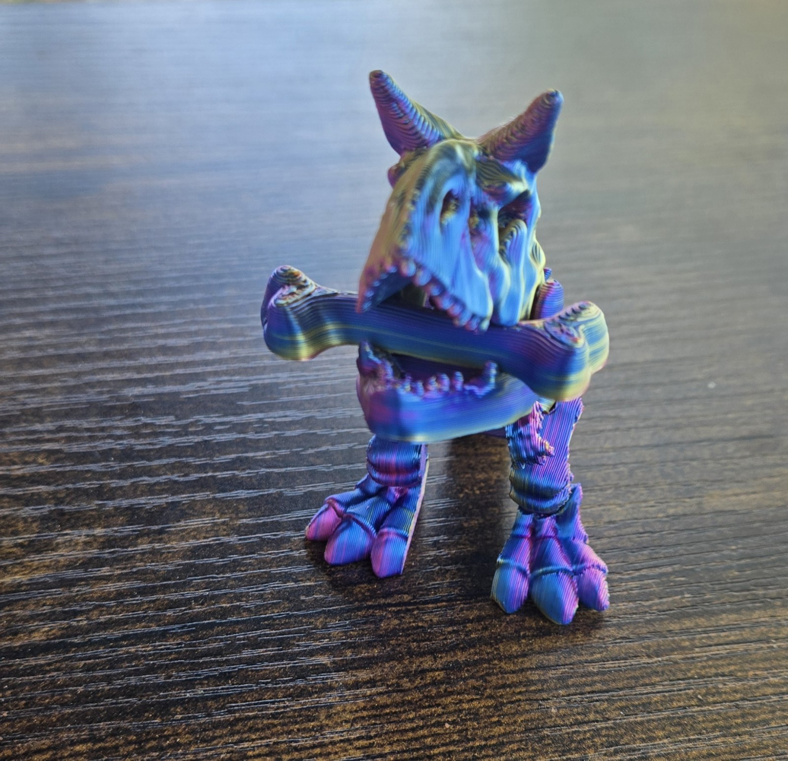 Dinosaur Chomping Spring loaded Articulated Figure 3D Print Multi Color