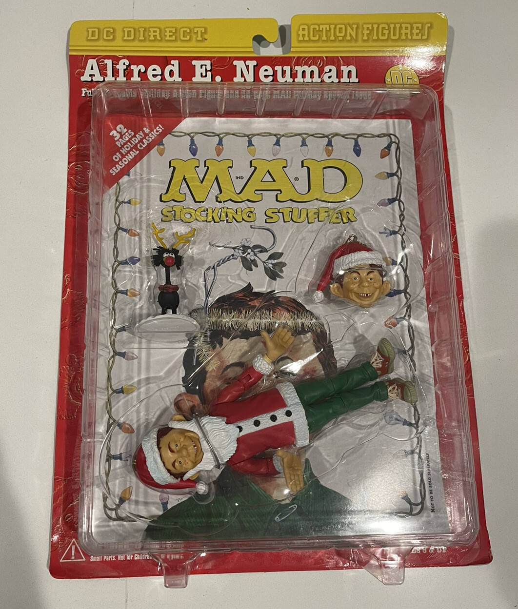 Mad Magazine ALFRED E NEUMAN Christmas Ornament Action Figure DC Toys Sealed!
