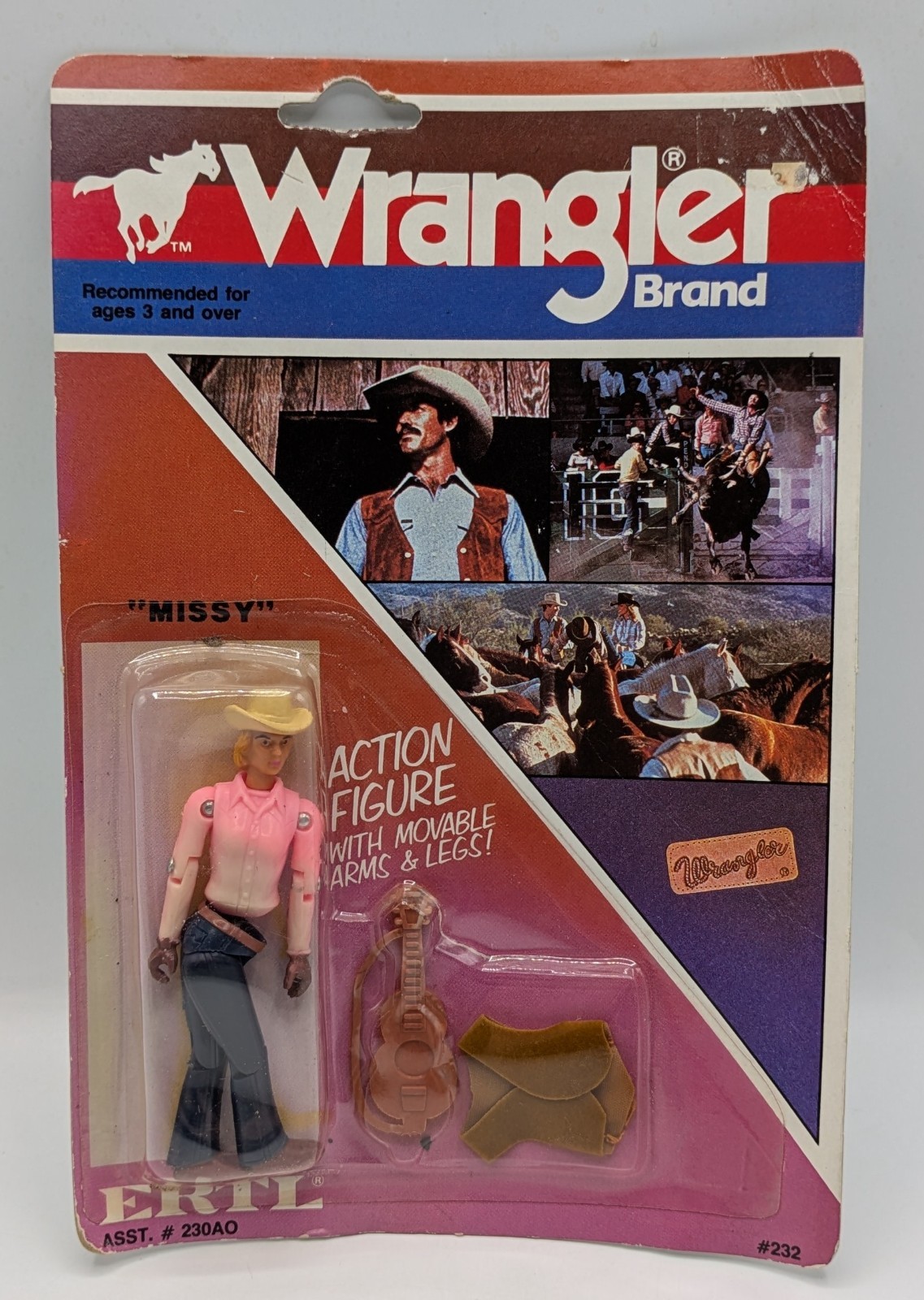 Vintage 1982 ERTL Wrangler Brand MISSY Action Figure 3.75” NEW SEALED