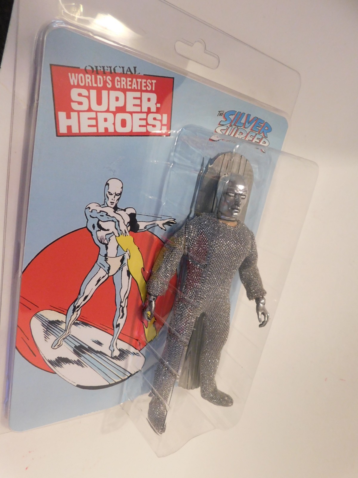 Mego 8&Prime; Action Figure Custom Marvel Comics Defenders Silver Surfer Clamshell Pk