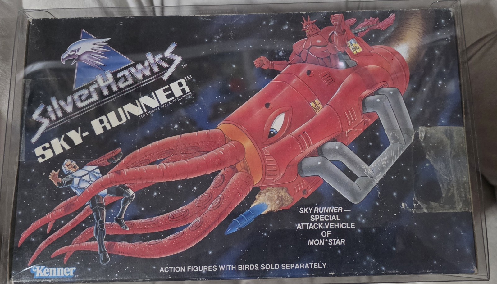 ULTRA RARE SILVERHAWKS SKY RUNNER MISB W/ Aryllic case *GRAIL PIECE