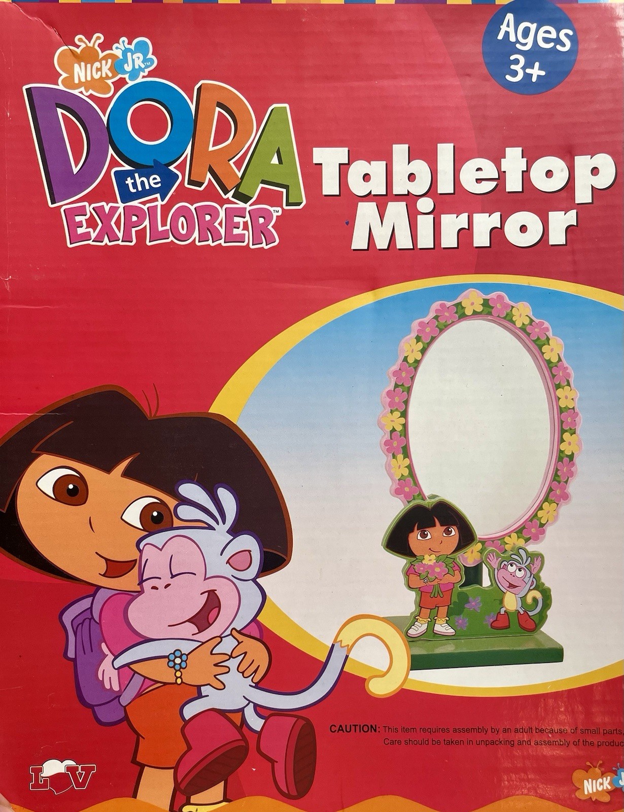 DORA THE EXPLORER BOOTS TABLETOP MIRROR NONBREAKABLE BEDROOM VINTAGE RARE NEW