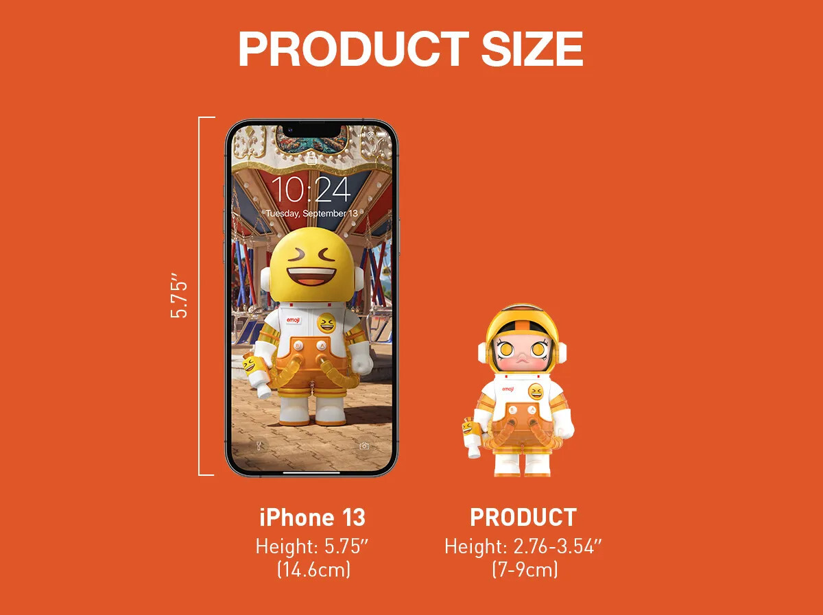 POP MART 100% Mega Space Molly x Emoji Series Confirmed Figure Doll in Open Box