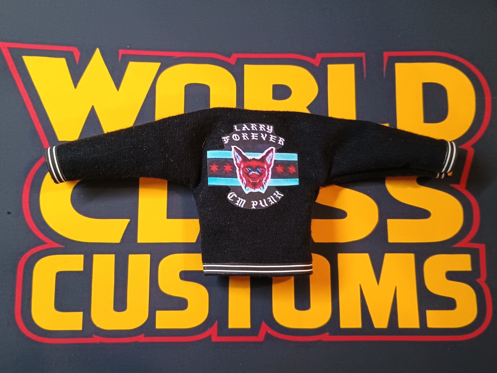 Custom CM Punk Larry Jacket For Action Figures Mattel WWE ( FIGURE NOT INCLUDED)