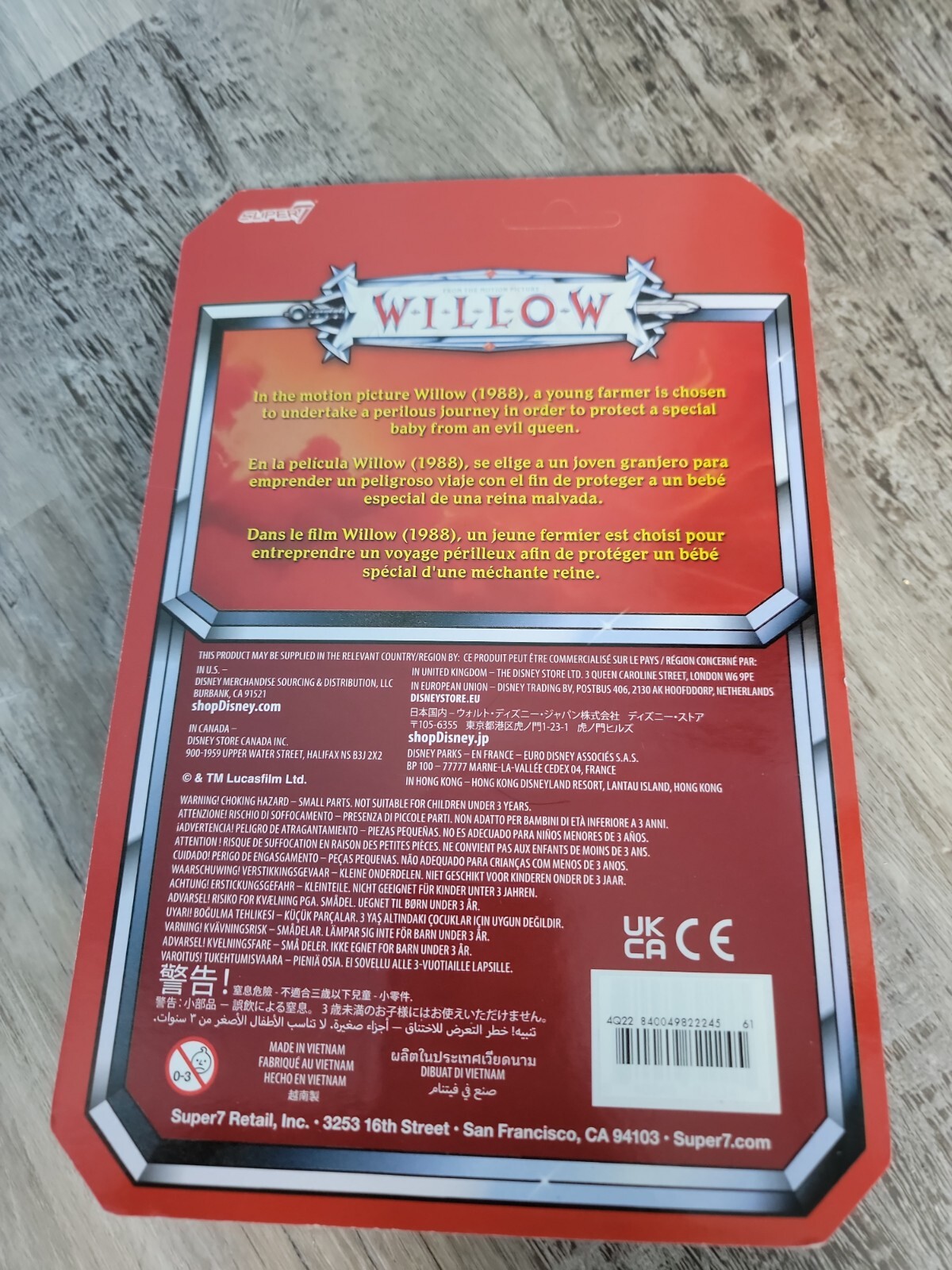 D23 Expo limited exclusive Super7 Reaction Willow 3.75&Prime; Rare New Unpunched