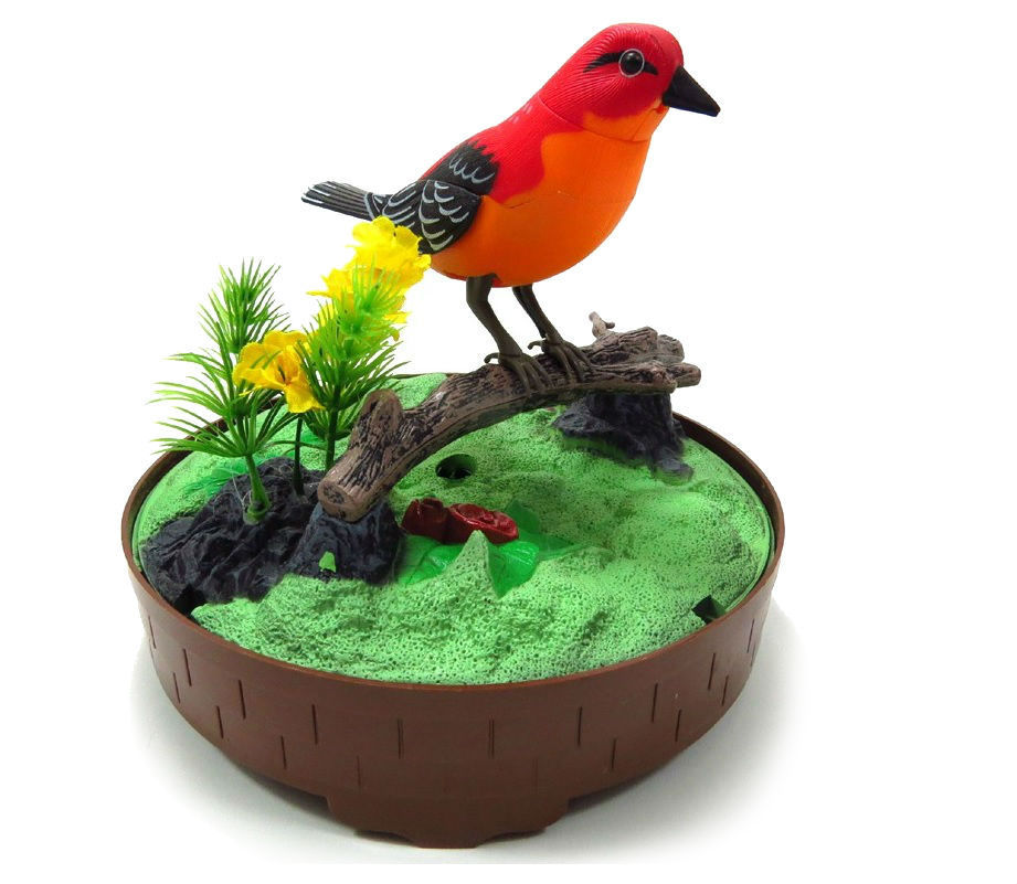 Realistic Singing & Chirping Bird In a Cage Gift Set