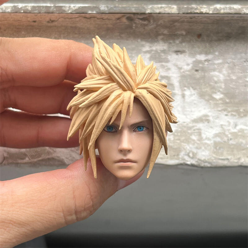 Delicate Painted 1/6 Scale Film Version Cloud Strife Head Sculpt Fit 12&Prime; Figure