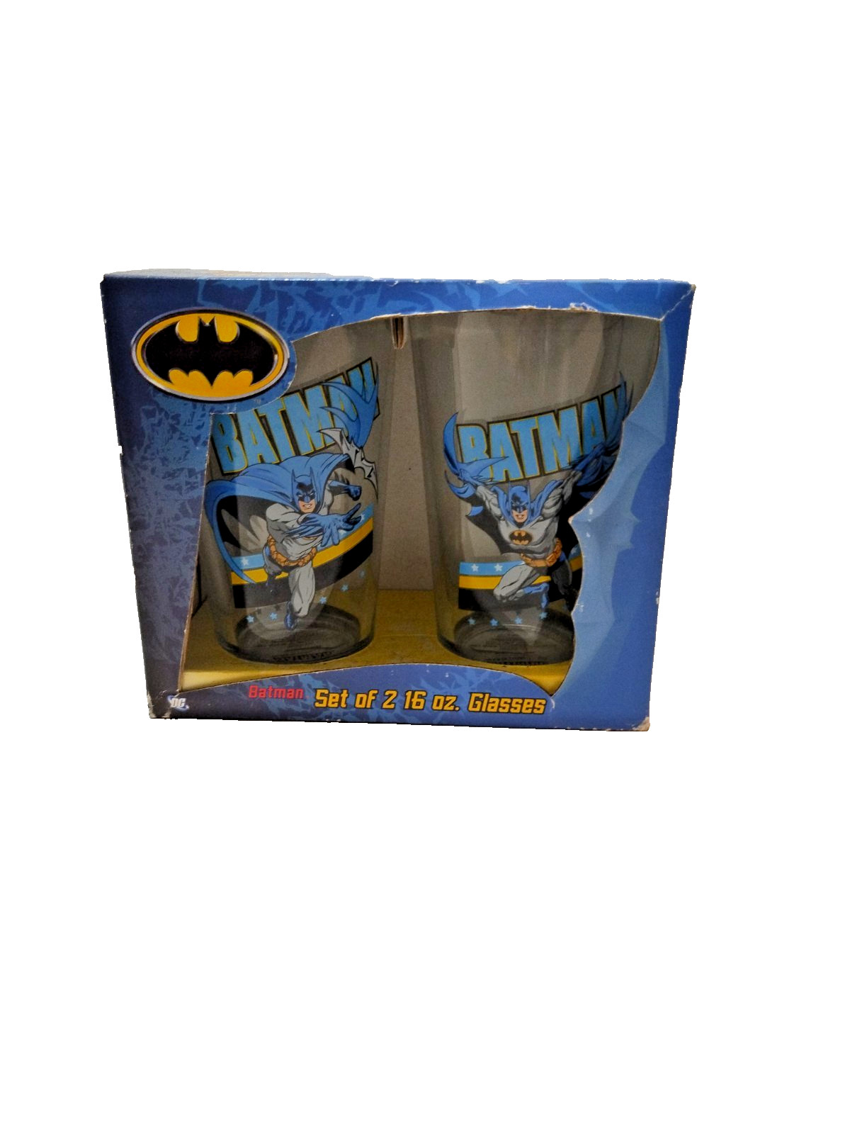 DC Comics Batman Drinking Glass Set 2 /16oz